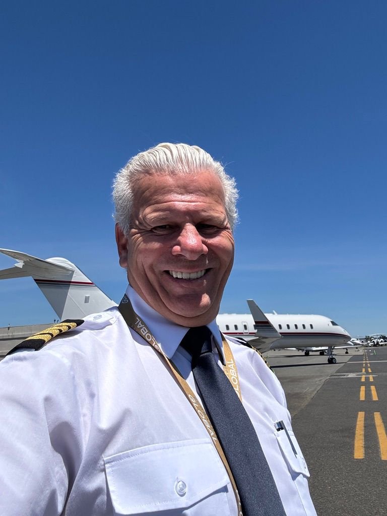 Capt. Thierry Mathieu on an airport ramp