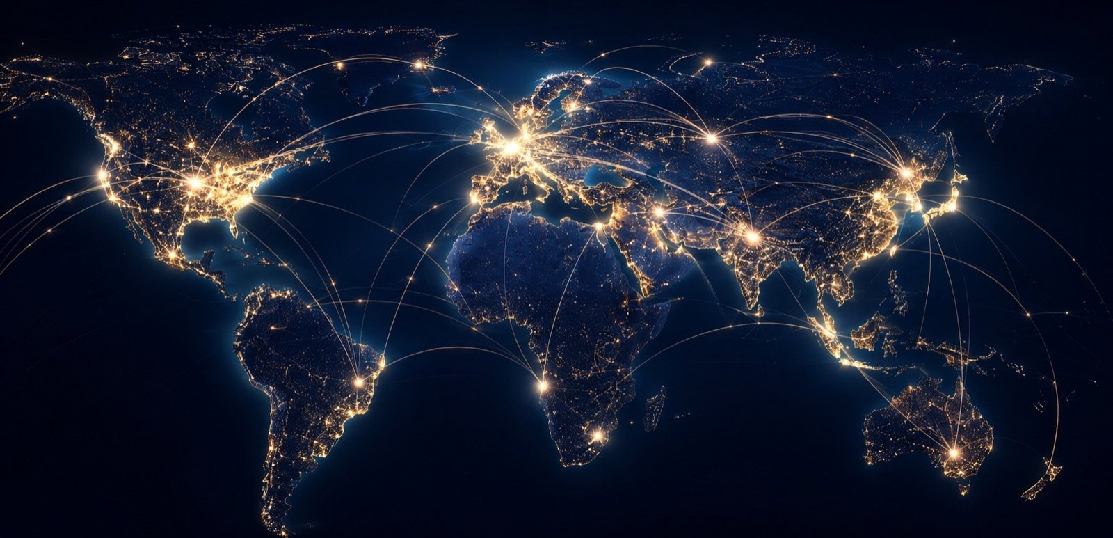 Worldwide network map